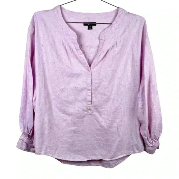 J. Crew Purple Open‎ V-Neck Donegal Flannel Shirt - Picture 1 of 6